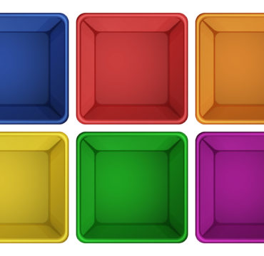 A vibrant vector illustration of a square container seen from above