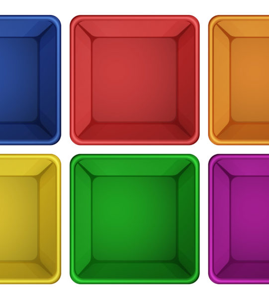 A vibrant vector illustration of a square container seen from above